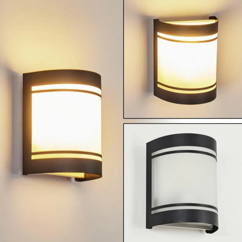 Applique murale d'extérieur Visnum Noir, Blanc, 1 lumière