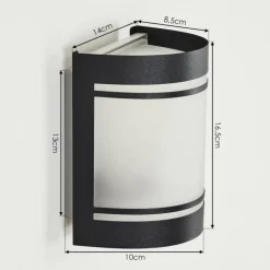 Applique murale d'extérieur Visnum Noir, Blanc, 1 lumière