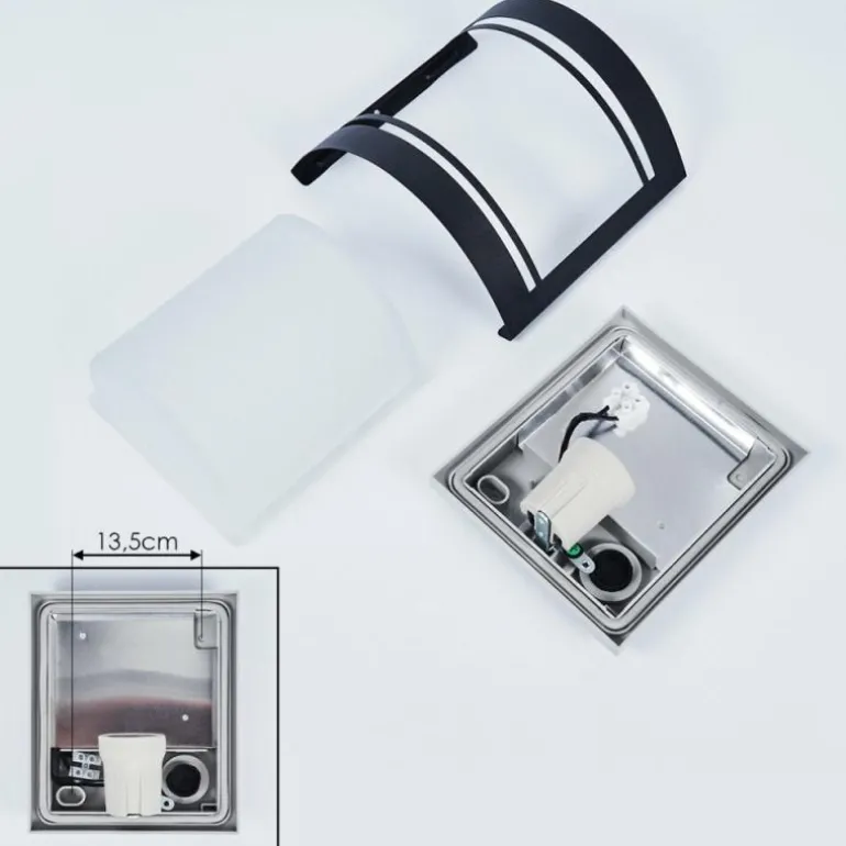 Applique murale d'extérieur Visnum Noir, Blanc, 1 lumière