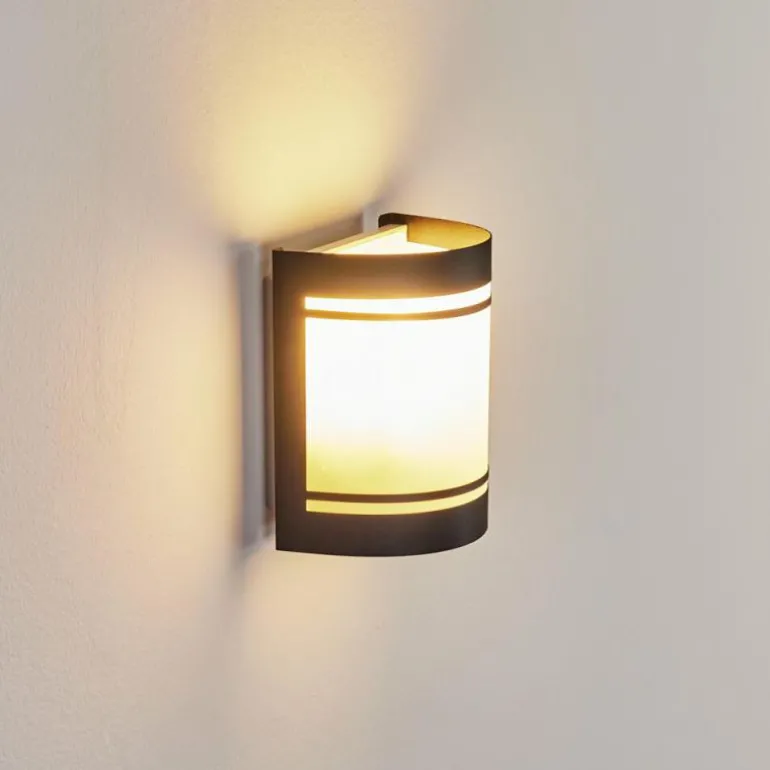 Applique murale d'extérieur Visnum Noir, Blanc, 1 lumière