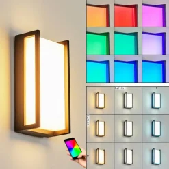 Applique murale d'extérieur Skove LED Anthracite, 1 lumière, Changeur de couleurs