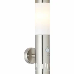 Applique murale d'extérieur Brilliant Leigh Argenté, 1 lumière, Détecteur de mouvement