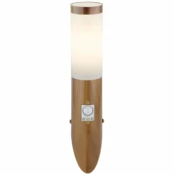 Applique murale d'extérieur Globo BOSTON Bois foncé, 1 lumière, Détecteur de mouvement