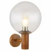 Applique murale d'extérieur Globo OSSY Acier inoxydable, Couleur bois, 1 lumière