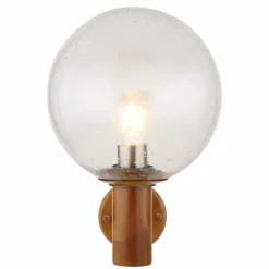 Applique murale d'extérieur Globo OSSY Acier inoxydable, Couleur bois, 1 lumière