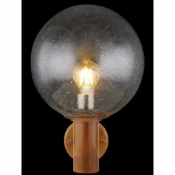 Applique murale d'extérieur Globo OSSY Acier inoxydable, Couleur bois, 1 lumière