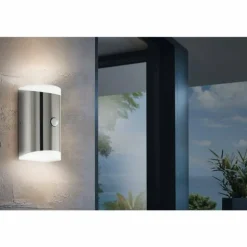 Applique murale d'extérieur Eglo CARPINERA LED Acier inoxydable, 2 lumières, Détecteur de mouvement