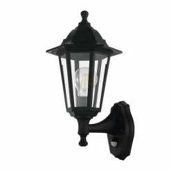 Applique murale d'extérieur Eglo DUANERA Noir, 1 lumière, Détecteur de mouvement