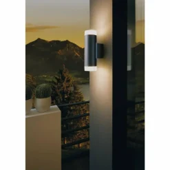 Applique murale d'extérieur Eglo RIGA-LED Noir, 2 lumières