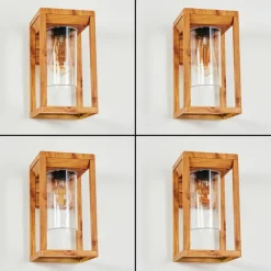 Applique murale d'extérieur Leset Brun, Couleur bois, 1 lumière