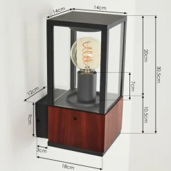 Applique murale d'extérieur Kiwalik Anthracite, Clair, 1 lumière