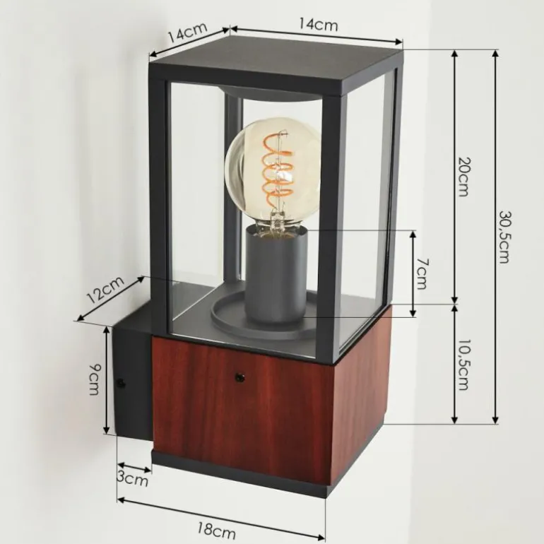 Applique murale d'extérieur Kiwalik Anthracite, Clair, 1 lumière