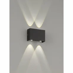 Applique murale d'extérieur Fischer-Honsel Nairobi LED Noir, 4 lumières
