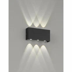 Applique murale d'extérieur Fischer-Honsel Nairobi LED Noir, 2 lumières