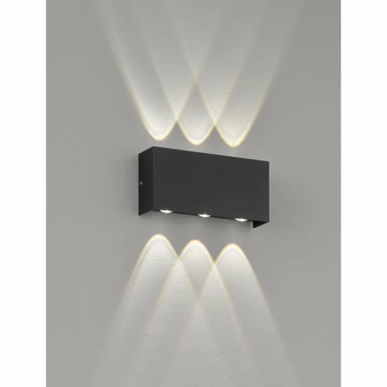 Applique murale d'extérieur Fischer-Honsel Nairobi LED Noir, 2 lumières