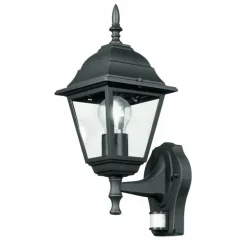 Applique murale d'extérieur Lutec Roma Anthracite, 1 lumière, Détecteur de mouvement