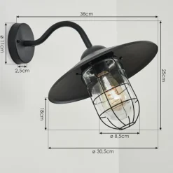 Applique murale d'extérieur Oricourt Noir, 1 lumière