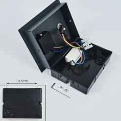 Applique murale d'extérieur Saeter LED Noir, 1 lumière, Détecteur de mouvement