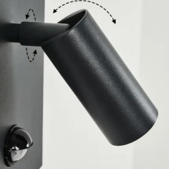 Applique murale d'extérieur Saeter LED Noir, 1 lumière, Détecteur de mouvement