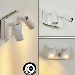Applique murale d'extérieur Saeter LED Blanc, 2 lumières, Détecteur de mouvement