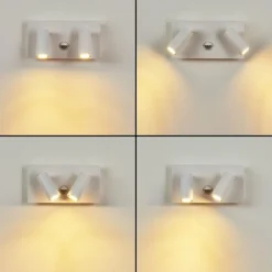 Applique murale d'extérieur Saeter LED Blanc, 2 lumières, Détecteur de mouvement