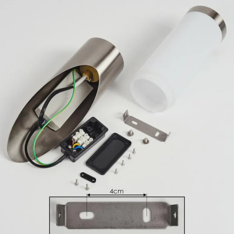 Applique murale d'extérieur Sessa Nickel mat, 1 lumière, Détecteur de mouvement