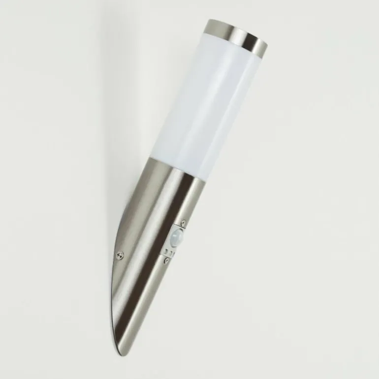 Applique murale d'extérieur Sessa Nickel mat, 1 lumière, Détecteur de mouvement