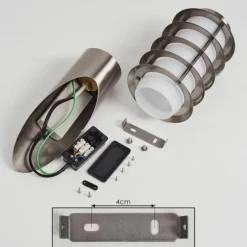 Applique murale d'extérieur Tunes Nickel mat, 1 lumière, Détecteur de mouvement