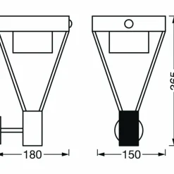 Applique murale d'extérieur LEDVANCE ENDURA Noir, 1 lumière, Détecteur de mouvement