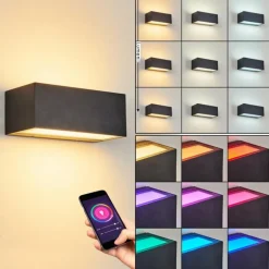 Applique murale d'extérieur Spidern LED Anthracite, 1 lumière, Changeur de couleurs