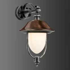 Applique murale d'extérieur LCD Nabburg LED Cuivre, Noir, 1 lumière