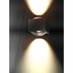 Applique murale d'extérieur LCD Fischeck LED Noir, 2 lumières