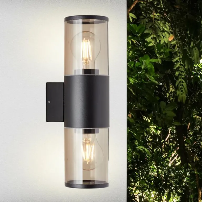 Applique murale d'extérieur Brilliant Sergioro Anthracite, 1 lumière