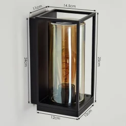 Applique murale d'extérieur Palanga Noir, 1 lumière