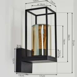 Applique murale d'extérieur Palanga Noir, 1 lumière