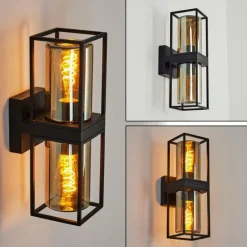 Applique murale d'extérieur Palanga Noir, 2 lumières