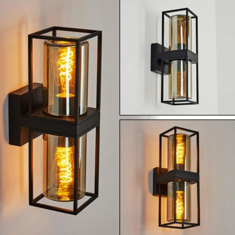 Applique murale d'extérieur Palanga Noir, 2 lumières