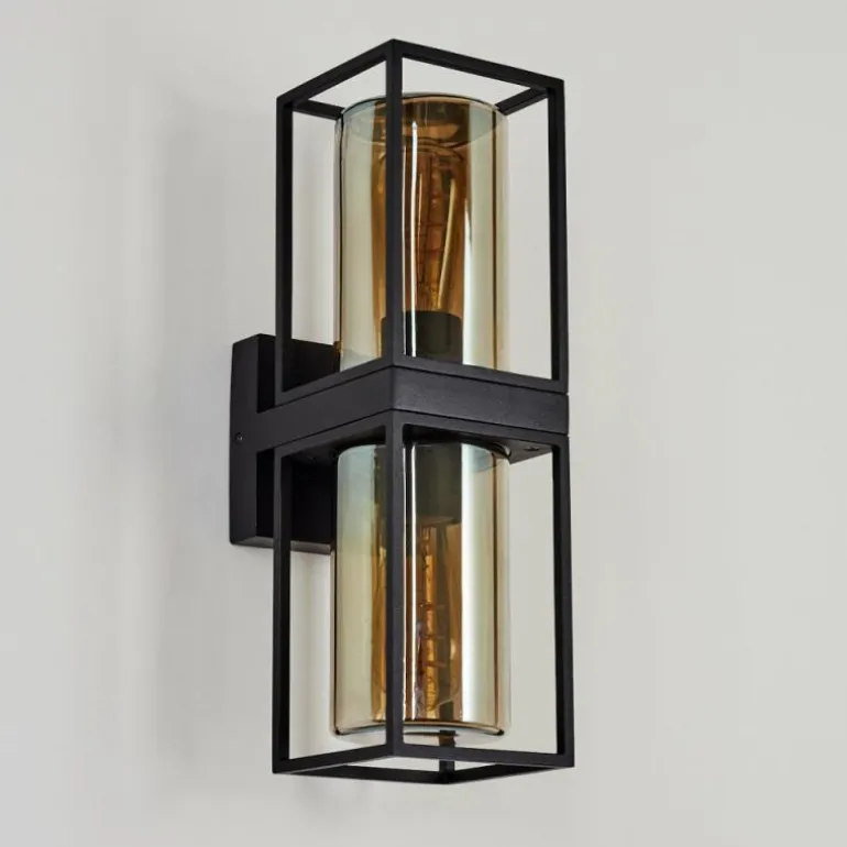Applique murale d'extérieur Palanga Noir, 2 lumières