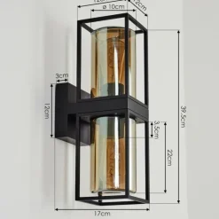 Applique murale d'extérieur Palanga Noir, 2 lumières