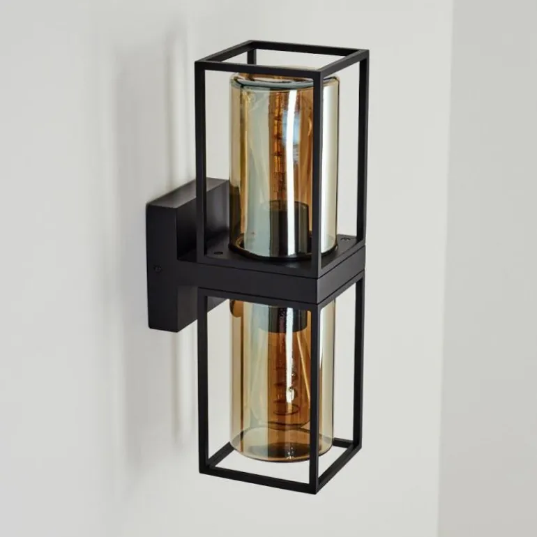 Applique murale d'extérieur Palanga Noir, 2 lumières