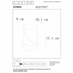 Applique murale d'extérieur Lucide NORMAN Noir, 1 lumière