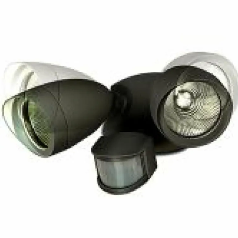 Applique murale d'extérieur Lutec SHRIMP LED Noir, 2 lumières, Détecteur de mouvement