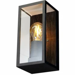 Applique murale d'extérieur Lutec KARO Couleur bois, Noir, 1 lumière