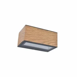 Applique murale d'extérieur Lutec Gemini LED Anthracite, Couleur bois, 1 lumière