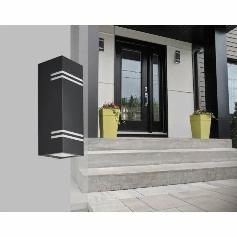 Applique murale d'extérieur Lutec STRIPES LED Noir, 2 lumières