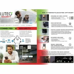 Applique murale d'extérieur Lutec CUBA LED Anthracite, 1 lumière, Détecteur de mouvement