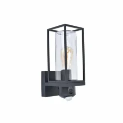 Applique murale d'extérieur Lutec FLAIR Noir, 1 lumière, Détecteur de mouvement