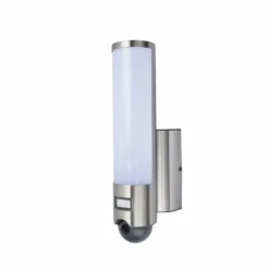 Applique murale d'extérieur Lutec ELARA LED Acier inoxydable, 1 lumière, Détecteur de mouvement