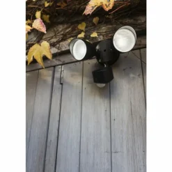 Applique murale d'extérieur Lutec DRACO LED Noir, 1 lumière, Détecteur de mouvement