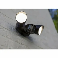 Applique murale d'extérieur Lutec SHRIMP LED Noir, 1 lumière, Détecteur de mouvement